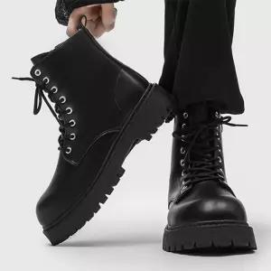 [옷자락]남성 블랙 질감별 3종 아웃솔 레이스업 심플 워커