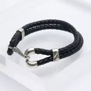 엣지있는 남성 액세서리 남자 팔찌 은장식 소가죽 패
