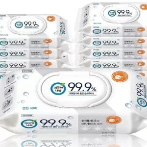 깨끗한나라 소독티슈 60매10팩 알콜티슈 차량용물티슈 x3SET(SH)
