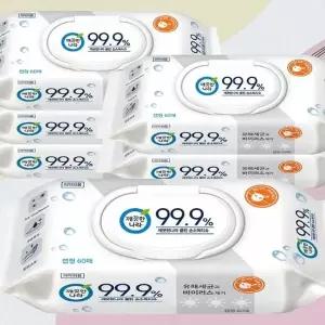 깨끗한나라 소독티슈 60매6팩 알콜티슈 차량용물티슈 세정티슈 살균 x3SET(SH)