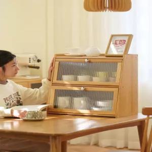 원목 장식장 수납 미니 찬장 찻장 커피장 진열장 그릇