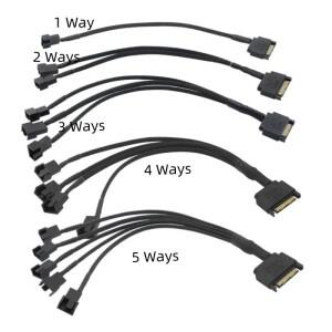 SATA 3 핀 4 선풍기 슬리브 전원 분배기 케이블 어댑터 15 1/2/3/4/5 TX3 / TX4 (PWM) 12V PC 케이스 쿨러