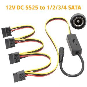 DC 5525-SATA 하드 드라이브 전원 공급 장치 케이블 12V-4 핀 몰렉스 HDD 스텝 다운 전압 조정기