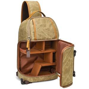 [호환품]야외  캔버스 가방 방수 및 내마모성 SLR 디지털 캐주얼 카메라 싱글 숄더 크로스 체스트 백