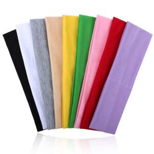 여성 및 남성용 9Pc 머리띠, 여성용 비슬립 스웨트 밴드 패션 탄력 부드러운 헤어 면 천 신축성 데일리 운동 요가 러닝 스포츠용