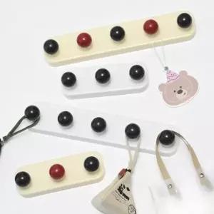 무타공 접착식 벽 후크걸이 동글동글 볼 옷걸이 수납 정리 5구