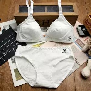 [2단계]베이직 멜란지 화이트75A 주니어속옷 주니어브라 세트