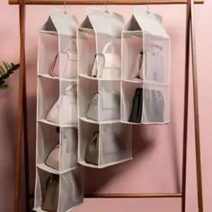 ( )그레이 4단 핸드백 가방 수납 모자 정리대 보관 정리함