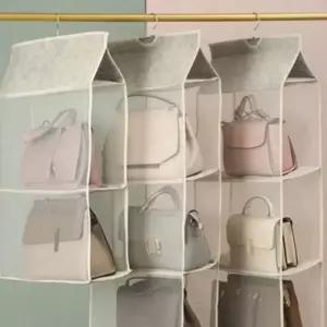 ( )수납 핸드백 정리대 정리함 3단 가방 베이지 모자 보관