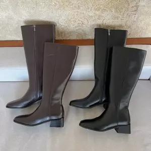 통넓은 롱부츠 옆지퍼 미들힐 데일리 여성