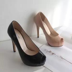 에나멜 토오픈 가보시 얇은굽 하이힐 킬힐 여성 구두Y