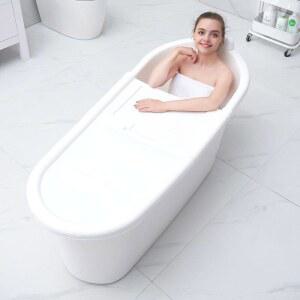 어른 목욕통 플라스틱 가정 특대형 4M화이트보온커버 물바가지 대형 쿠션 깊은 전신 욕조