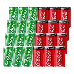 [음료센타]칠성사이다 + 코카콜라제로 미니캔 혼합 24개