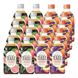[음료센타]웅진 티즐제로 500ml 자몽블랙티 + 피치얼그레이 혼합 20개