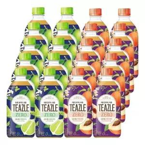 [음료센타]웅진 티즐제로 500ml 라임민트티 + 피치얼그레이 혼합 20개