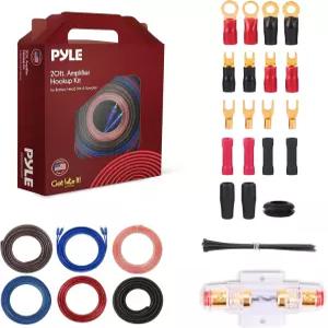Pyle 8 게이지 자동차 오디오 배선 키트 ？ 20피트 전력선 배터리 스테레오 헤드 유닛 및 서브우퍼 시스템용