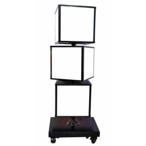 회전 입간판 LED 메뉴 스탠드 광고판 돌아가는 3단 배너