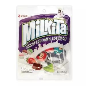 [과자센타4]유니캔 밀키타오쏘티드 밀크롤리팝 81g 10입x2