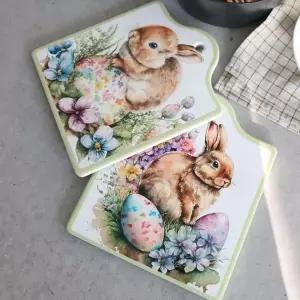 냄비받침 사각매트 주방소품 토끼 디자인 집들이선물