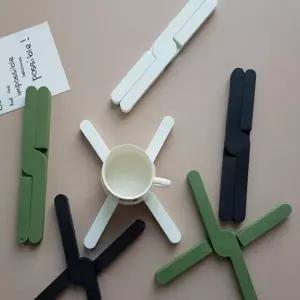 냄비받침 실리콘 접이식 주방 컵받침대 미끄럼방지