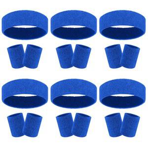 18개 스웨트밴드 헤드밴드 손목밴드 세트 컬러풀 스트라이프 테리 천 스포츠 체육관 80년대 스웨트