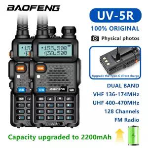 1개/2개 바오펑 UV-5R USB 장거리 아마추어 무전기 FM 라디오 휴대용 양방향 CB 워키토키