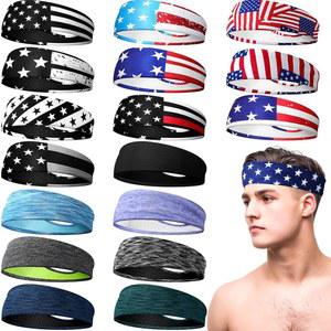 수하인 18개 스포츠 스웨트밴드 남성용 러닝 운동용 헤드밴드 미끄럼 방지 스웨트 흡수 스트레치 유니 반다나 테니스 야구 축구 사이클링 요가용