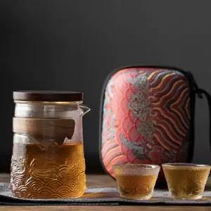 다기세트 3인용 내열유리 휴대용 다도 세트