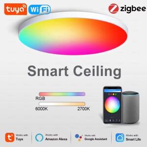 Tuya Zigbee 3.0 스마트 천장 조명 Wifi RGBCW Led 거실 홈 인테리어 램프 Alexa Google