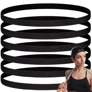 윌 12피스 여성용 얇고 탄력적인 스포츠 헤드밴드 스키니 운동 헤어밴드 요가 러닝 축구용 스웨트밴드