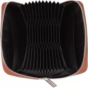 시누어 여성 36 슬롯 RFID 차단 카드 홀더 대형 롱 가죽 지퍼 정리함 어코디언 지갑