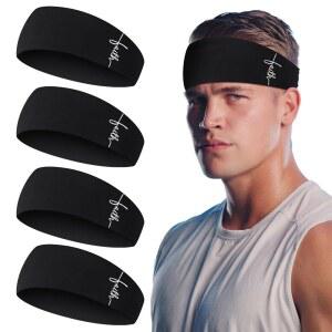 큐티크롭 4개 남성용 스포츠 헤드밴드, 크리스찬 페이스 수분 위킹 운동 러닝 스웨트 밴드