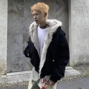 겨울 따뜻한 의류 남녀 레트로 심플 플러시 코트 스포츠웨어 신상 루즈 후드 코튼 재킷 펑크 퍼 칼라 커플