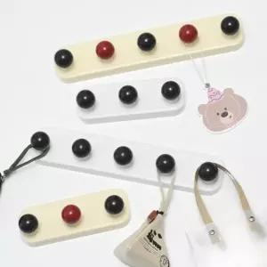 무타공 접착식 벽 후크걸이 동글동글 볼 옷걸이 수납 정리 5구