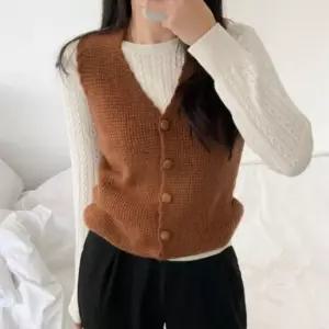 [옷은날개] 버튼 와플 니트 베스트 4color SL-1004869