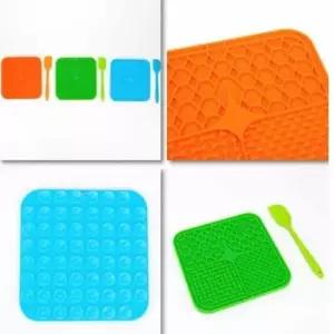 [반려] 반려동물 급체방지 사료 그릇 고양이 식기 매트 애완견 정리함