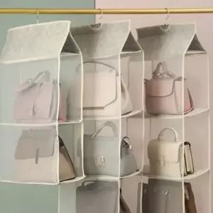 ( )수납 핸드백 정리대 정리함 3단 가방 베이지 모자 보관
