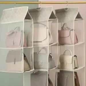 ( )정리대 모자 보관 정리함 핸드백 4단 가방 수납 베이지