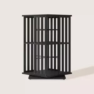 XIMN 360 회전 대나무 CD/DVD 선반 - 영화용 6단 공간 절약형 미디어 저장 캐비닛 초소형 디자인의 정리함