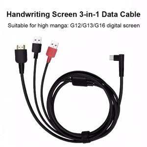 HavaPen Cabo HUION CB05A 3 em 1 Kamvas 16과 호환 가능