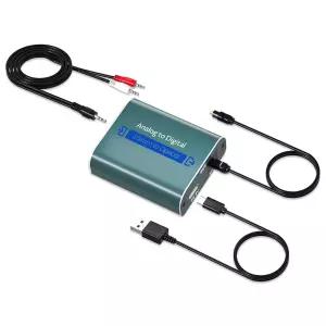 아만카 아날로그-디지털 오디오 변환기 광케이블 포함 3.5mm 잭 AUX-디지털 동축 토슬링크 광섬유 PS4 Xbox