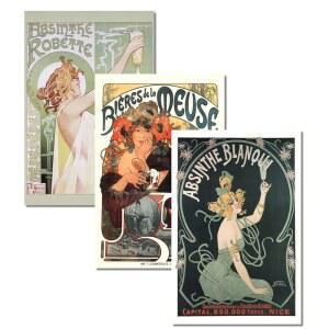 빈티지 앱신 에포크 프린트 아트 3종 세트 누보 16X24인치 주류