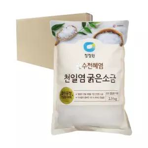 [박스] 청정원 천일염 굵은소금 2.5kg 6입