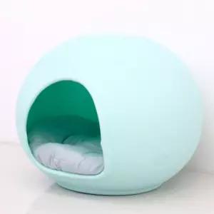 강아지 동굴 하우스 방석포함 민트 냥이 숨숨집 1P