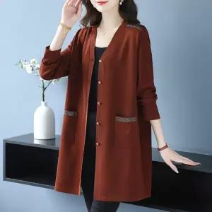 춘추 여성 니트 롱가디건 카디건 중기장 빅사이즈 쿨링 겉옷 원픽3