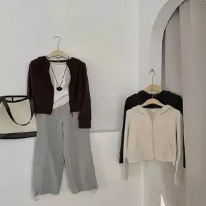 포켓 기모 카디건 더블 지퍼 슬림핏 여자티 맨투맨 후드 블레이저 원템1