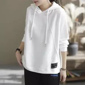 가을 빈티지 캐주얼 여자티 맨투맨 후드 스트링 와펜 상의 원템3