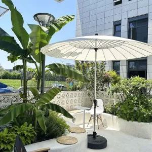 야외카페 정원 파라솔 태양열 우산 접이식 벽부착형