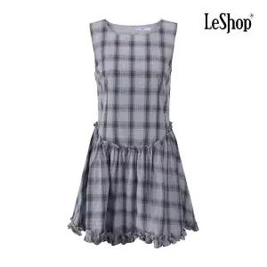 [르샵] 프릴 체크 민소매 미니 원피스 (BQ3OP017A)