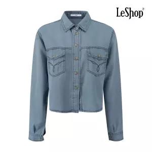 [르샵] 브라운 버튼 자수 포켓 데님 셔츠 (BQ3BL025A)